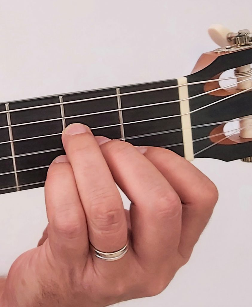 A minor chord with fingers opposite 